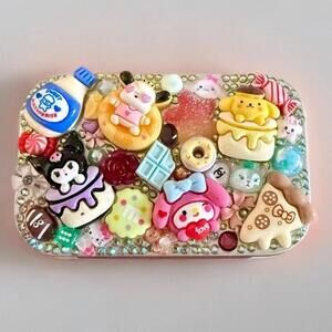 Handmade Tin Pill Box Kuromi Pochacco Treats Decoden Junk Case Style Trinkets